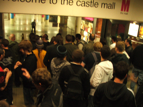 Queuing in the cold and the rain